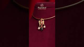 lightweight Gold Kanti necklace with kundan pendant jewellery pendant [upl. by Arinaj]