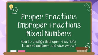 Mathematics  Proper Fractions Improper Fractions and Mixed Numbers [upl. by Burgwell]