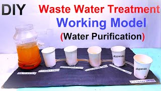 waste water treatment plant working model  water purification  diy  science project  DIY pandit [upl. by Aidin781]