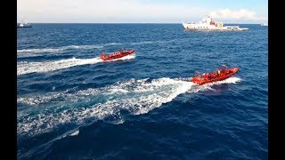 Rescue Drill Conducted at Sea in Sansha South Chinas Hainan Province [upl. by Casi]