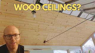 DIY Wood Cladding for vaulted ceiling in Leka Insulated Conservatory Solid Tiled Roof  Day 4 [upl. by Noynek559]