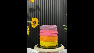 HOW TO COVER CAKE IN OMBRE BUTTERCREAM [upl. by Bobbette]