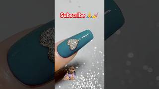 Hollow metal heart nail design💅nailtutorialnailartdesignnailsnailpro [upl. by Seymour]