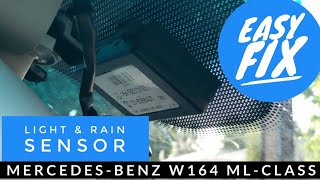 How to Replace Mercedes W164 X164 W251 Inoperative Light Rain Sensor Unit  1648209026  ML320 ML350 [upl. by Refinnaj247]