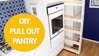 Even if youre renting this DIY pull out kitchen storage cabinet will help you organize your kitchen [upl. by Goltz391]