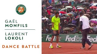 Dance Battle Between Gaël Monfils and Laurent Lokoli  RolandGarros [upl. by Kcirded]