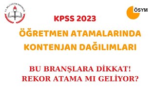 Branş Dağılımlarına Göre Kpss 2023 Öğretmen Atamaları Atama Sayısı [upl. by Onek]