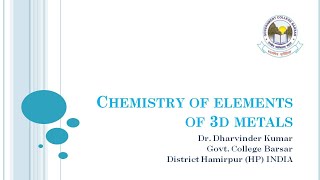 I L 1 I Chemistry of elements of 3d metals I Oxidation State Displayed By Chromium I [upl. by Helsie188]