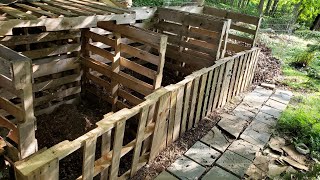 How To Make A Compost Bin Using Free Wood Pallets  Quick Simple amp Very Inexpensive [upl. by Kamal765]