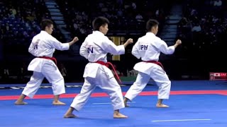 Karate Male Team Kata Final  Japan vs Italy  WKF World Championships Belgrade 2010 12 [upl. by Dimo]