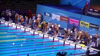 4x100 Freestyle relay men Final Swimming World Championships BCN 2013 France Gold Medal [upl. by Tyrone]