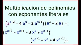 Multiplicación de polinomio con exponentes literales [upl. by Rothschild710]