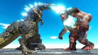 GODZILLA Fights Kong on Aircraft Carrier  Animal Revolt Battle Simulator [upl. by Coward]