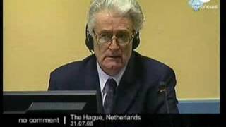 Radovan Karadzic appears before war crimes tribunal [upl. by Tremayne]