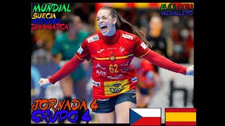 Balonmano Rep Checa vs España Resumen en español del MUNDIAL 2023 [upl. by Perreault]