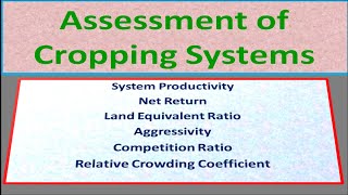 Assessment of Cropping Systems [upl. by Ethbinium]