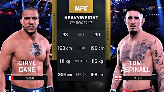 Ciryl Gane vs Tom Aspinall  Heavyweight Championship Match PS5  UFC 5 [upl. by Aerdnak]