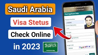 Saudi Arabia Visa Status Check By Passport Number in 2023 [upl. by Flodnar]