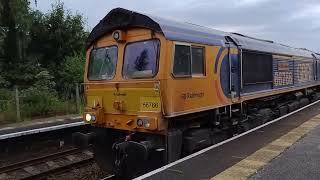 GBrf 66766 quotGail Richardsonquot bound for Drax power Yorkshire [upl. by Nnayelhsa968]