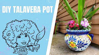 DIY  Faux Talavera Planter [upl. by Airdnekal239]