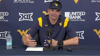 WVU Football  Sept 21 Coach Neal Brown Kansas Post Game [upl. by Oca244]