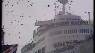 BBC news July 1982 ship arrives back form the Falklands [upl. by Cathee]