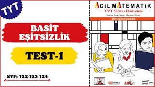 2023 ACİL MATEMATİK TYT  BASİT EŞİTSİZLİK  TEST1  Syf 122123124 [upl. by Eirelav]