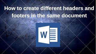 How to create different headers and footers in the same document [upl. by Aitselec]