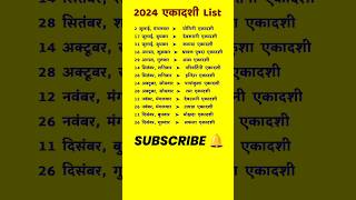 आने वाली एकादशियों की लिस्ट 2024  2024 Ekadashi List 🙏 [upl. by Kennard686]