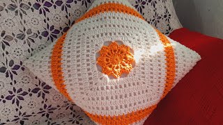 Crochet cushion cover কু‌শিকাটার কুশন কভার টউি‌‌টো‌রিয়াল। cushion [upl. by Seluj]