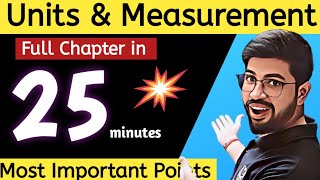 Units and Measurement Class11 One Shot  Chapter 2 Physics Class 11  Dimensional Formula  One Shot [upl. by Ajile]