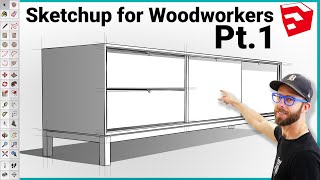 Modeling a Complete Project in Sketchup for Beginners Pt1  Sketchup for Woodworkers [upl. by Leftwich]