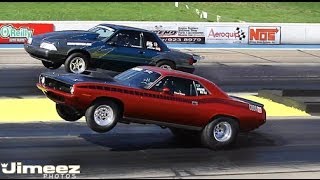 AMERICAN MUSCLE CARS 70 AAR HEMI CUDA VS 93 LX FOXBODY MUSTANG [upl. by Synned]