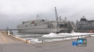 USNS Spearheads maiden voyage [upl. by Lezirg]