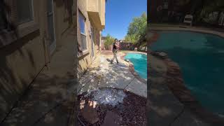 Backyard pool deck and artifical turf pressure washing [upl. by Abad]