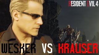 《RESIDENT EVIL 4 REMAKE》Wesker VS Krauser [upl. by Merril]