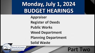 Shawnee County Kansas Commission Budget Hearing Part Two 20240701 [upl. by Dranyar]