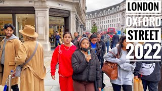 London Walk 2022  OxfordStreet to Tottenham Court Road Walk  Central London Walking Tour 4K HDR [upl. by Lorelle]