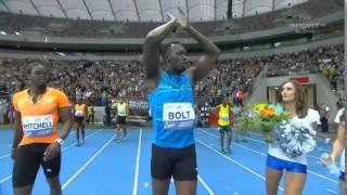 Usain Bolt Breaks 100m Indoor WORLD RECORD August 242014 HD [upl. by Anirret]