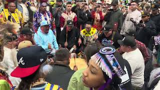 Young Spirit Sings an awesome crispy song  Red Deer Powwow 2023 [upl. by Bust]