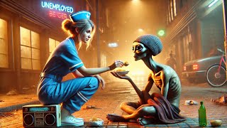 An unemployed Human nurse feeds an Alien beggar A day later a ship came to pick her up SCIFI [upl. by Hollinger]