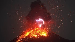 Krakatau Volcano Volcanic Lightning two months before 2018 tsunami [upl. by Riley]