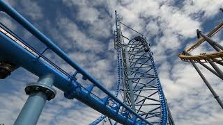 Mr Freeze Reverse Blast Review Six Flags Over Texas amp Six Flags St Louis Premier Rides Coaster [upl. by Aileek]