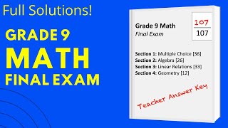 Grade 9 MATH Final Exam full solutions  jensenmathca [upl. by Hartnett]