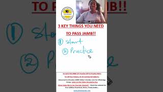 How to Pass JAMB  3 Key Things You Need jamb jamb2024 dtwtutorials education students [upl. by Yhtimit]