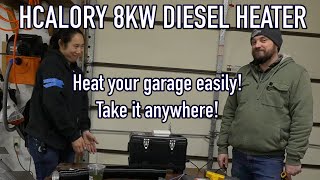 Heating your Garage with DIESEL heat HCalory 8KW Diesel Heater Installation and Testing [upl. by Yarahs]