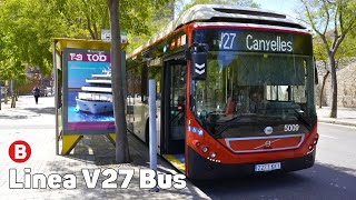 V27 Bus  Autobús de Barcelona  Viaje completo [upl. by Demitria]