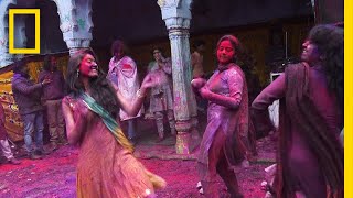 Get an UpClose Look at the Colorful Holi Festival  National Geographic [upl. by Ecylla]