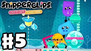 Snipperclips  Gameplay Walkthrough Part 5  Party Mode Cut It Out Together Nintendo Switch [upl. by Anahoj]