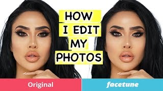 HOW TO EDIT PICTURES USING FACETUNE  BrittanyBearMakeup [upl. by Inah]